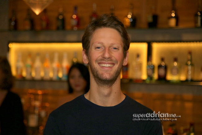 Romain Grosjean at Pernod Ricard Singapore's office bar