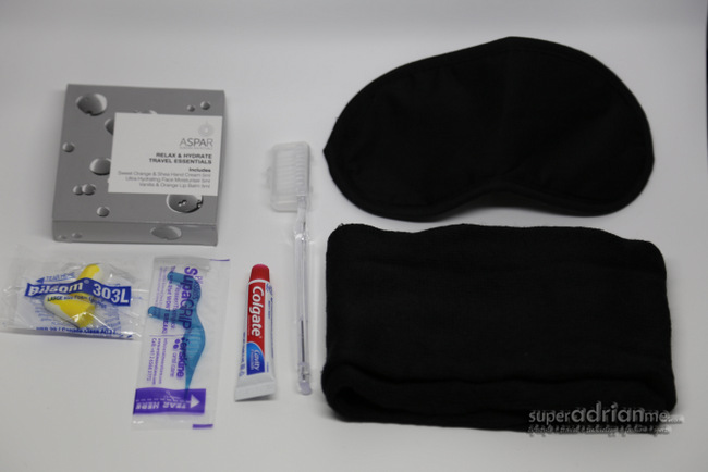 Qantas Limited Edition OROTON Business Class Amenity Kit contents