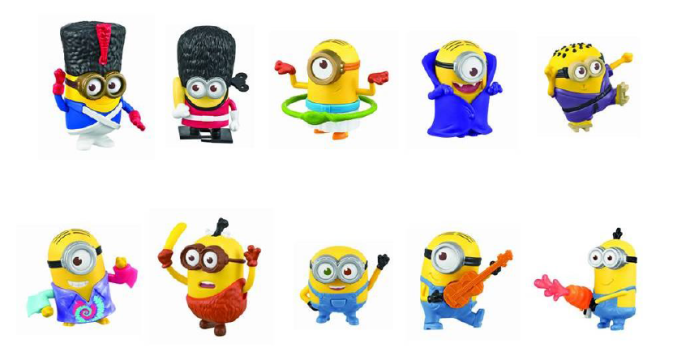 Minions collectibles at McDonalds Singapore