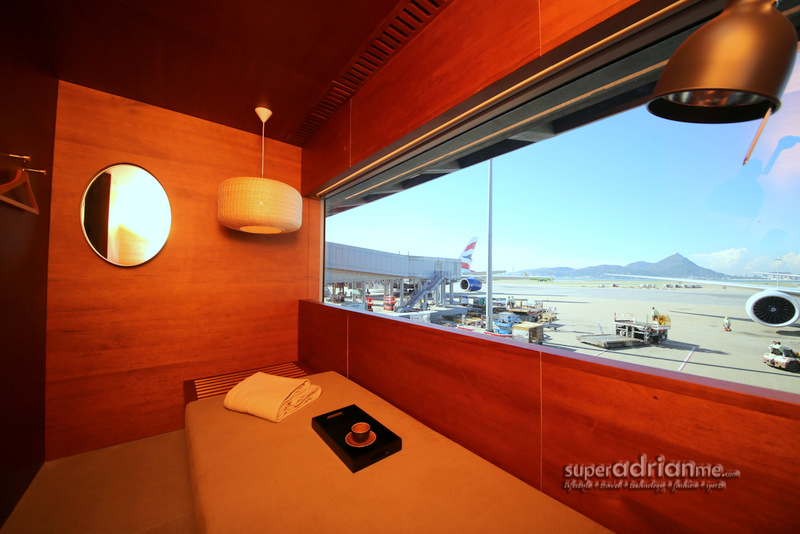 Day Suites at Cathay Pacific Airways First Class Lounge at The Pier in Hong Kong International Airport