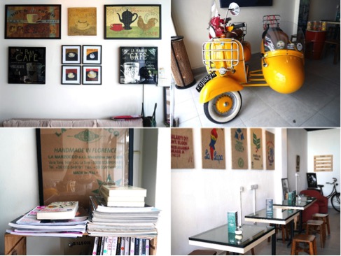 It is a cosy, friendly space filled with “upcycled” materials and pre-loved items