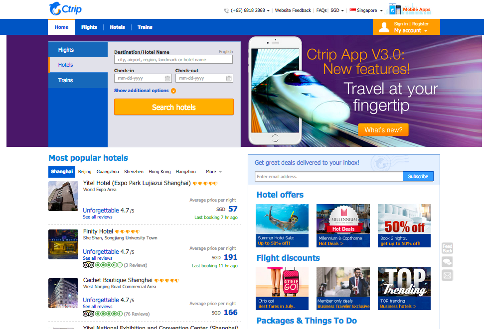 Ctrip Enters South East Asia