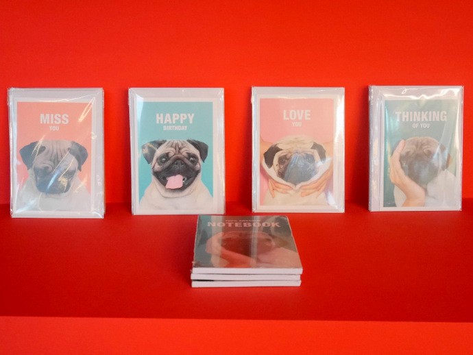 Meet the Pug series of Cards and Notebooks