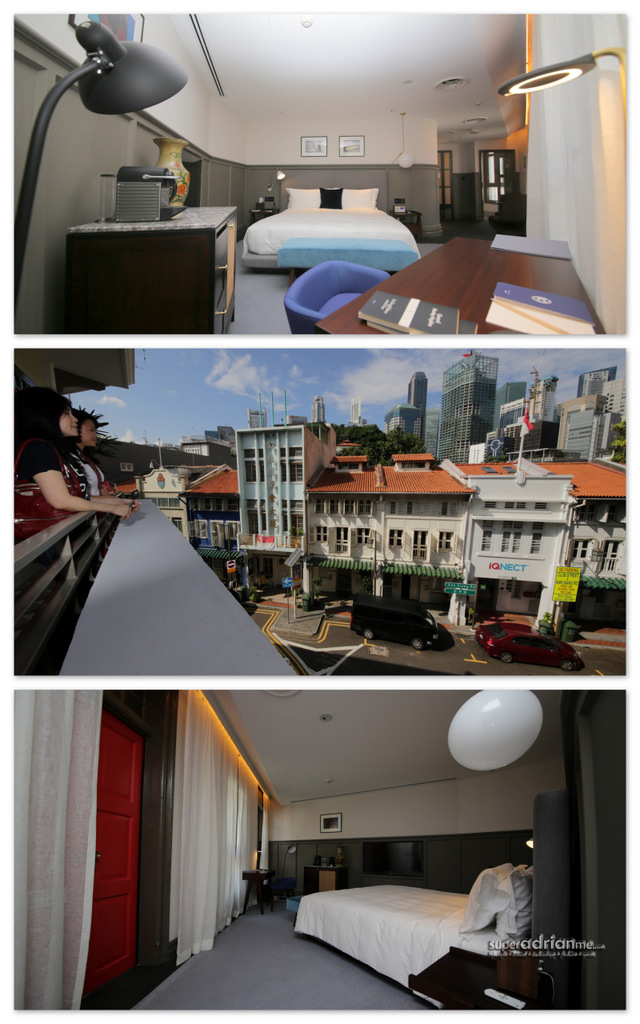 The Bed Room and Balcony overlooking Ann Siang Hill in The Club Suite at The Club.