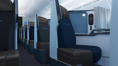 The new World Business Class seats with Direct Aisle access will be introduced in KLM's B787-9 Dreamliner aircraft.