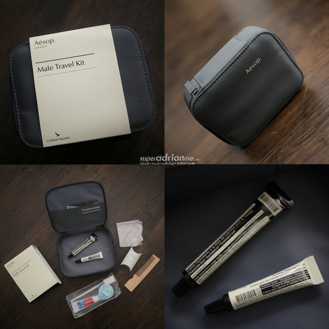 The Cathay Pacific First Class amenity kit from AESOP for men.