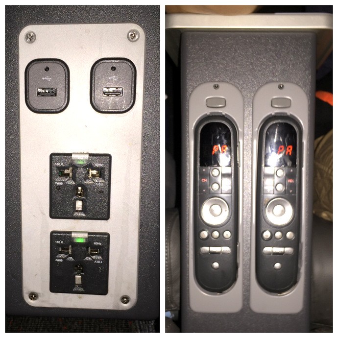 Jetstar Australia Boeing 787 Dreamliner Business Class USB charging ports and power sockets