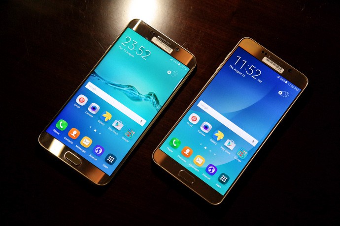 Samsung GALAXY S6 edge+ and SAMSUNG GALAXY Note 5 size comparison