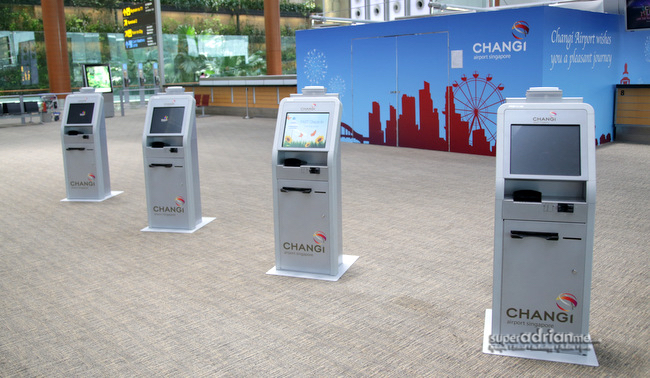 Self Service Fast terminals at Changi Airport Singapore