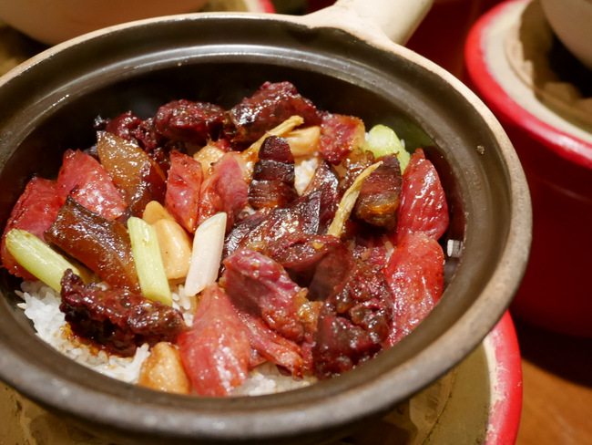 Claypot Rice with Assorted Wax Meat.
