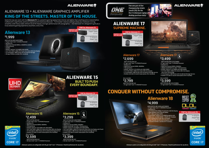 COMEX 2015 DELL ALIENWARE Laptop Desktop Flyers Page 1 (Click to Enlarge)