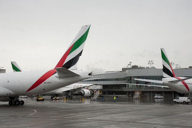 Emirates Triple Delivery at Everett Delivery Centre 31-8-2015