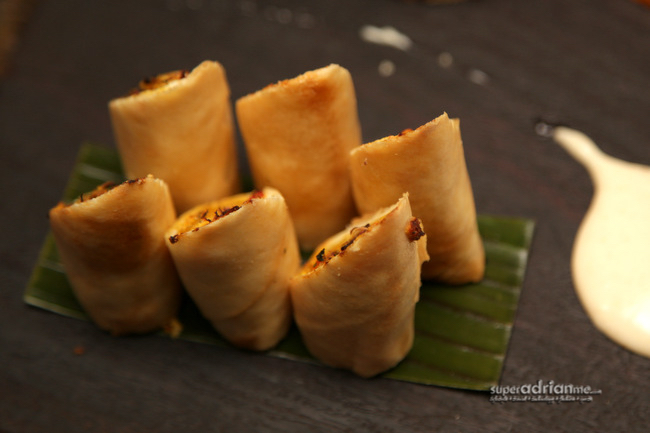 The crocodile spring rolls are available from Muscat at Novotel Vines.