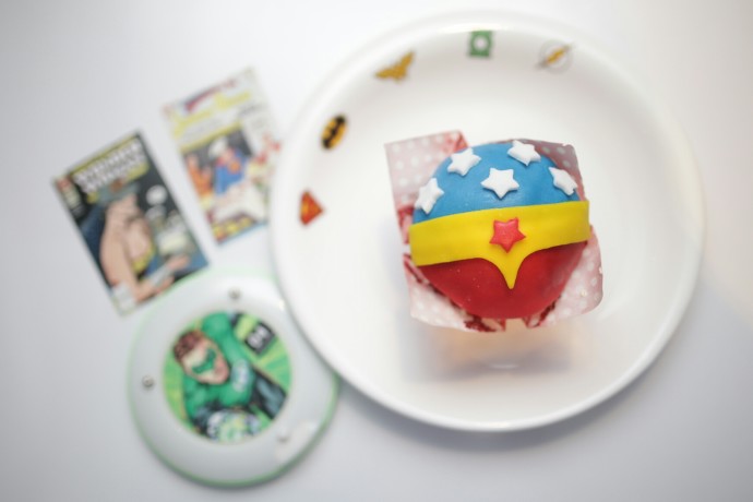 Wonder Woman Red Velvet Cupcake