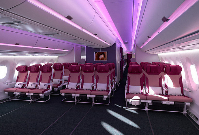 Qatar Airways Mood lighting A350
