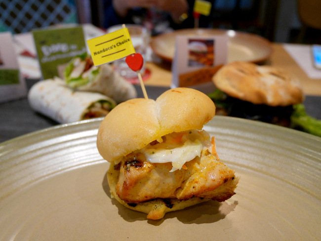 A sampling size of the Nandoca's Choice Burger. The full burger will be available at S$16.90 on its own, or from S$18.90 with sides.