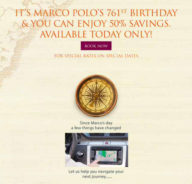 Marco Polo Hotels One Day sale