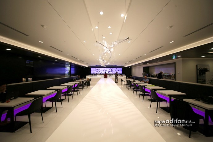 The dining area in the newly renovated KORU Lounge by Air New Zealand at Auckland International Airport. 