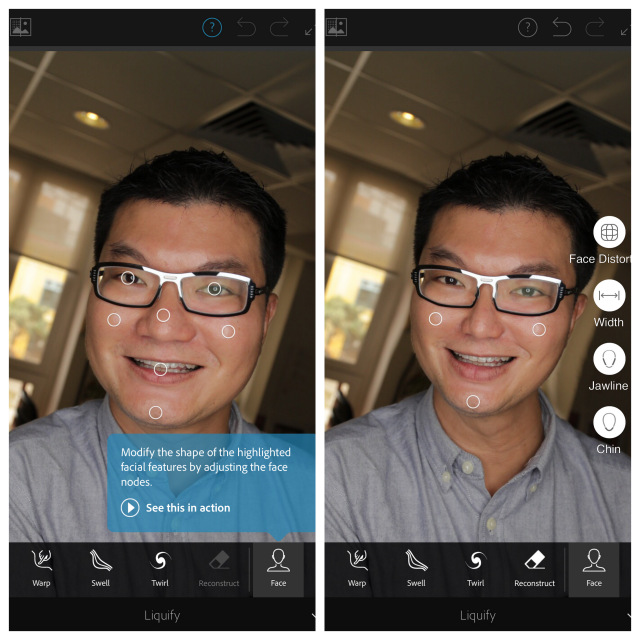 Photoshop Fix App Review - Liquifying The Face