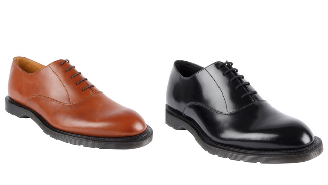 Henley Fawkes Oxford Shoe in Black Polished Smooth and Oak Temperly (S9 each).