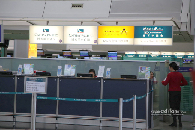 Cathay Pacific Check in Counter Hong Kong
