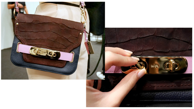 Coach Swagger Small Shoulder Bag in colorblock mixed materials, USD5.