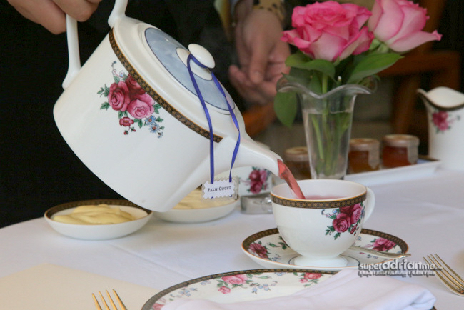 Four different types of teas are served at the afternoon tea at The Langham Huntington Resort and Spa, Pasadena, California.