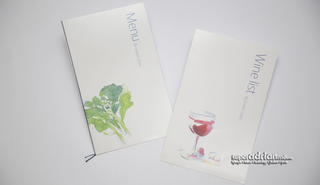 The previous version of Cathay Pacific Airways Business Class menus
