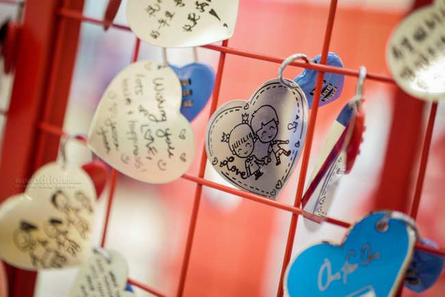 Personalised message on the Love Locks at Harbour City