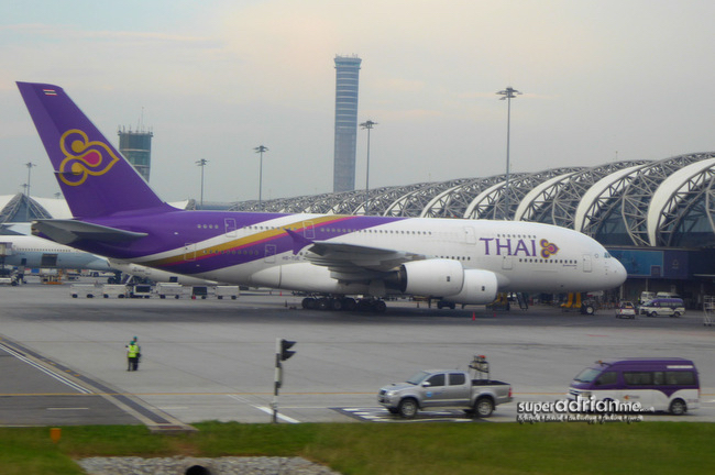 Thai Airways A380 at Suvarnabhumi Airport in Bangkok, Thailand