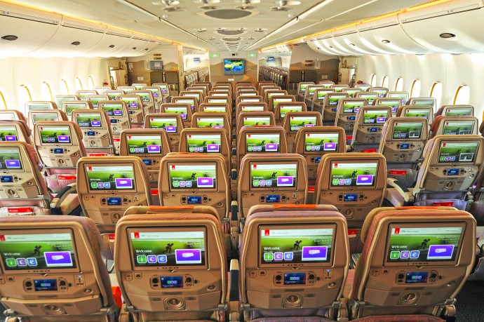 13.3 inch Economy Class screens in the newly delivered two-class A380
