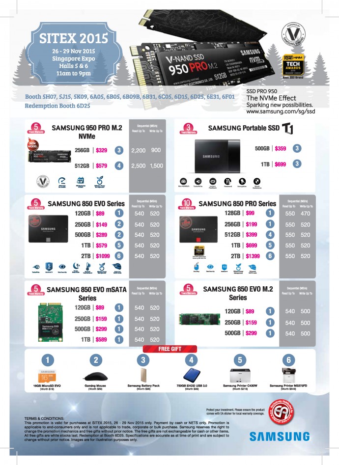  SITEX 2015: Samsung SSD and SD Card Flyer