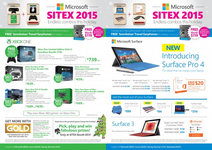 SITEX 2015: Microsoft Surface Pro 4, Xbox One Flyers