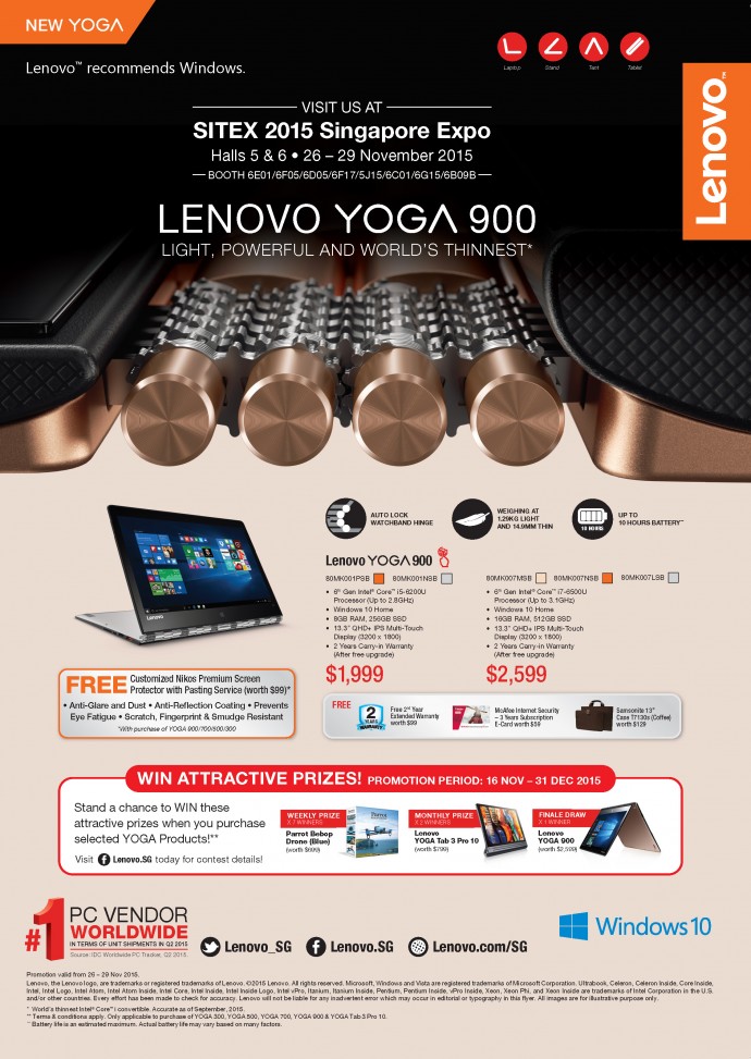 SITEX 2015: Lenovo YOGA Laptop and Desktop Deals