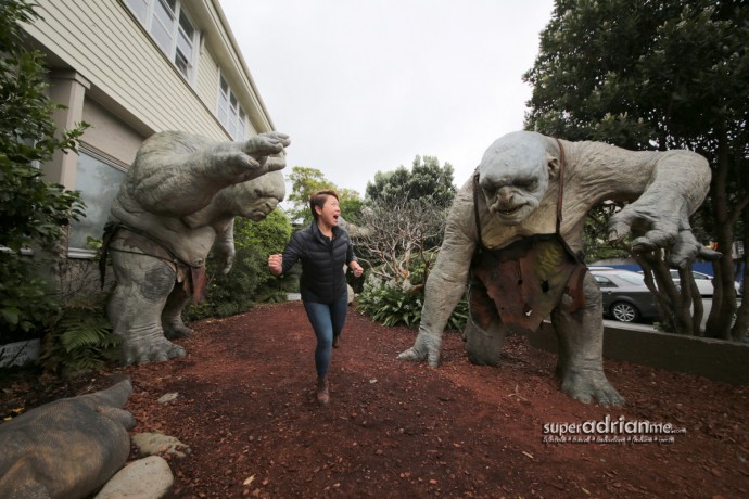 Outside Weta Cave you can take photos with three trolls from Lord of the Rings