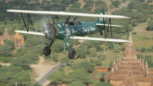 Tracey Curtis-Taylor in a classic 1942 Boeing Stearman 'Spirit of Artemis' flying through Asia (Boeing Photo)