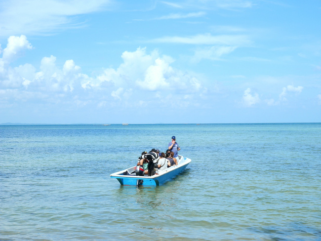 At one the beaches at Bintan, Indonesia, where the media was treated to a quick boat ride around the filming location.