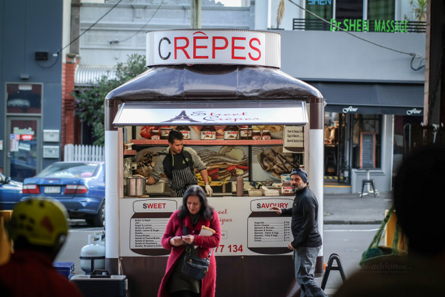 Pop-up food carts at South Melbourne Market
