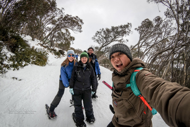 Snowshoes walking in Mount Buller