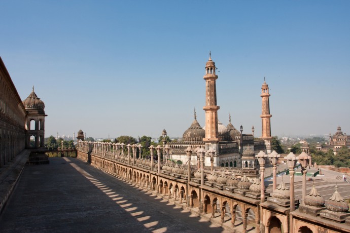 Asfi mosque view from roof of the Bara Imambara, Lucknow, India. (Shutterstock Image)