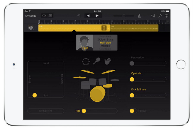 GarageBand 2.1 introduces the Drummer feature with nine EDM and acoustic virtual sesson drummers providing their own signature sound and expanded selection amps for bass players.