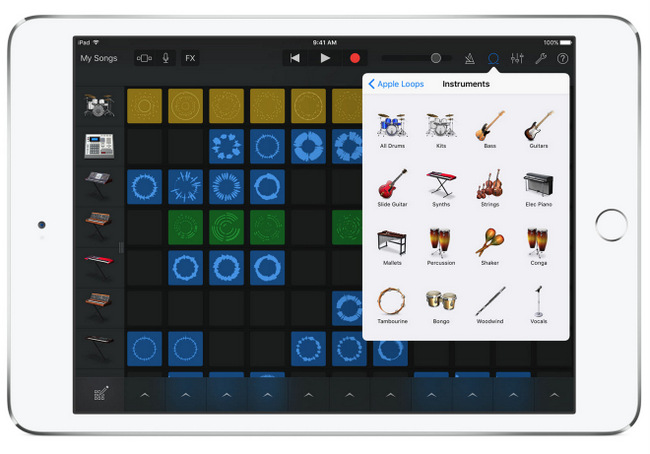 Live Loops give musicians easy access to different looped instruments and samples with a simple tap. (Credits: Apple Insider)