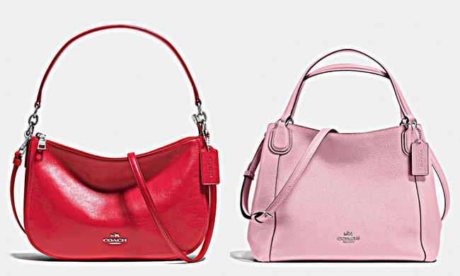 COACH Chelsea Crossbody in Smooth Calf Leather (S0) and Edie Shoulder Bag 28 in Pebble Leather (S5).