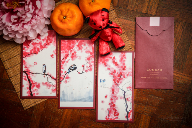 Chinese New Year Red Packets for 2016 and Conrad Centennial Singapore's new Red Oriental bear
