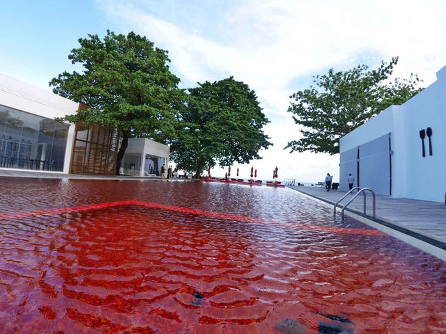 The award-winning red pool from The Library.