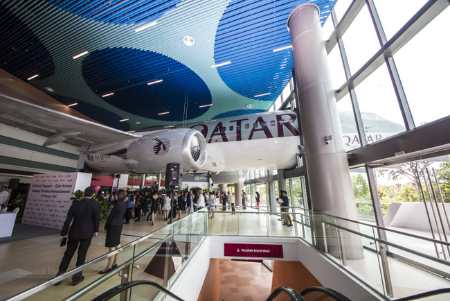 Qatar Airways B737 aircraft inside KidZania Singapore