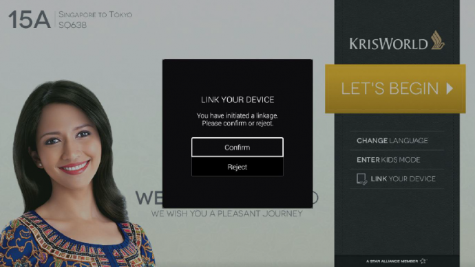 Link your mobile devices to KrisWorld with the Singapore Airlines companion app