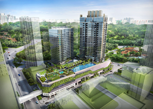 An artist impression of the façade of CapitaLand’s integrated development, comprising premium serviced residence Ascott Orchard Singapore and Cairnhill Nine, a high-end residential development. 