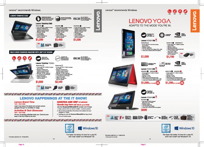 Lenovo IT Show 2016 flyer Laptop mobile phone yoga