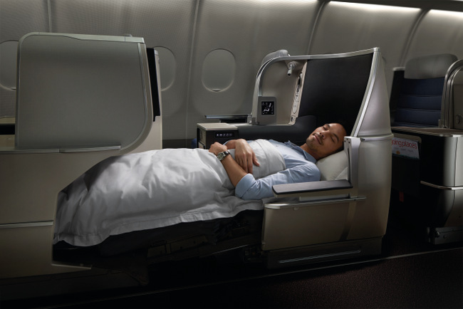 Malaysia Airline's new Airbus A330 business class seats measure 76 inches in length when fully flat.